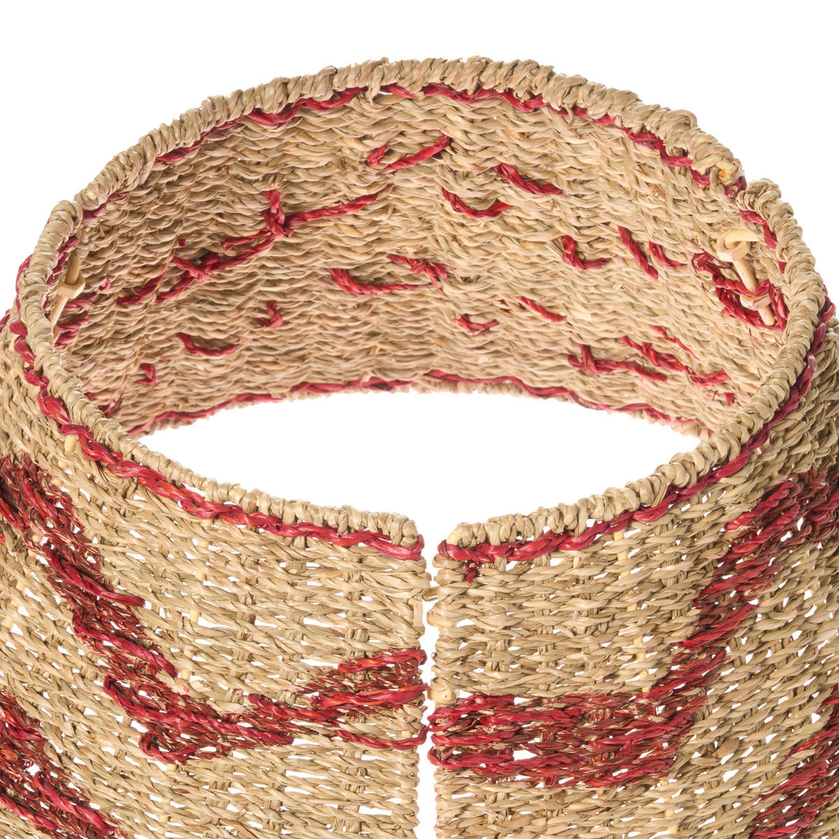 WEIHNACHTSBAUMKRAGEN 24 cm Naturfarben Hiver - Rot/Naturfarben, Naturmaterialen (24cm) - Beliani