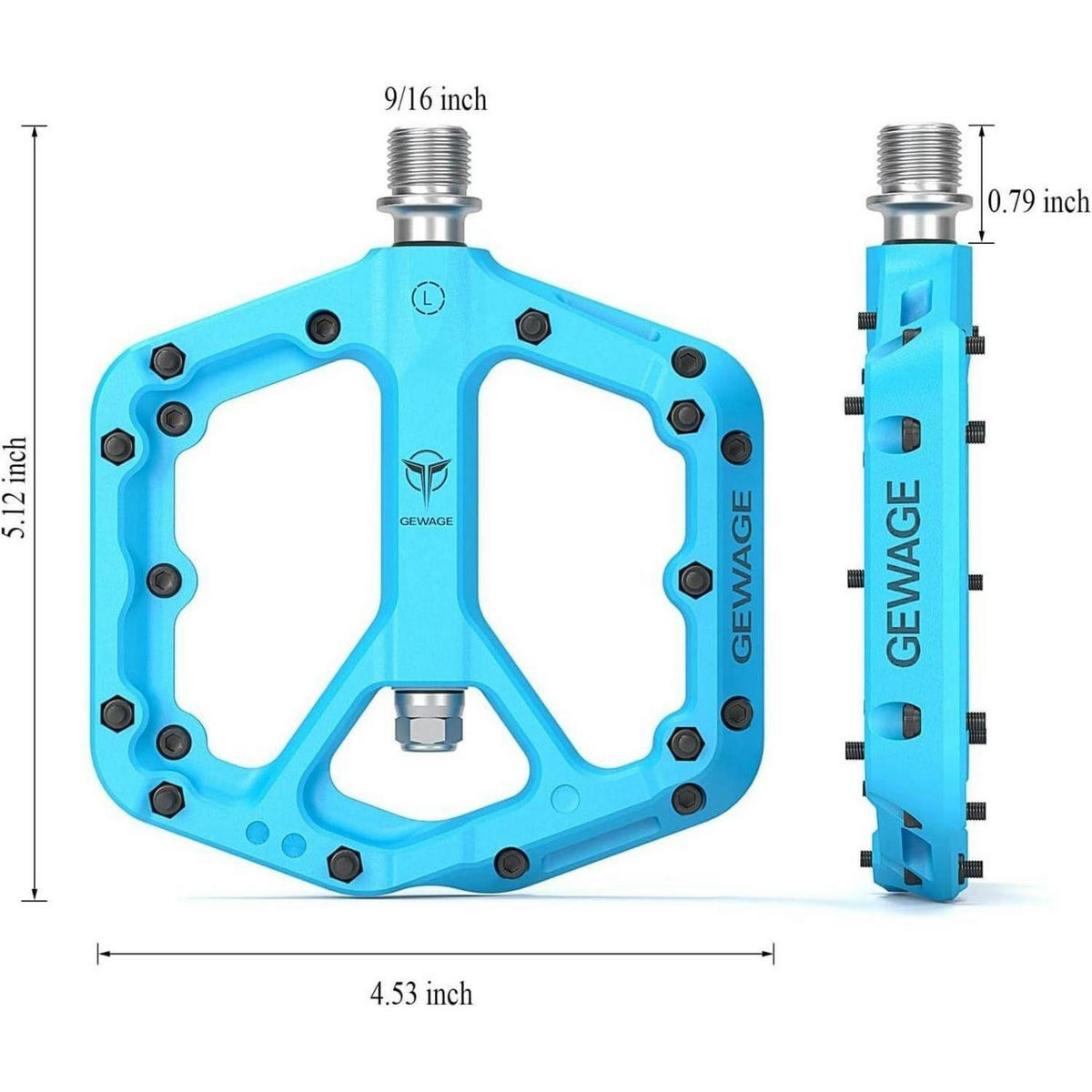FAHRRADPEDALE Mountainbike rutschfest Nylonfaser Blau - Blau, Kunststoff (11/1.5/11.5cm)