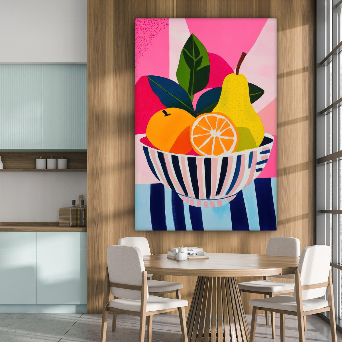 SLIKA NA PLATNU Apstraktno voće 90x140 cm - pink, tekstil (90/140cm) - MuchoWow