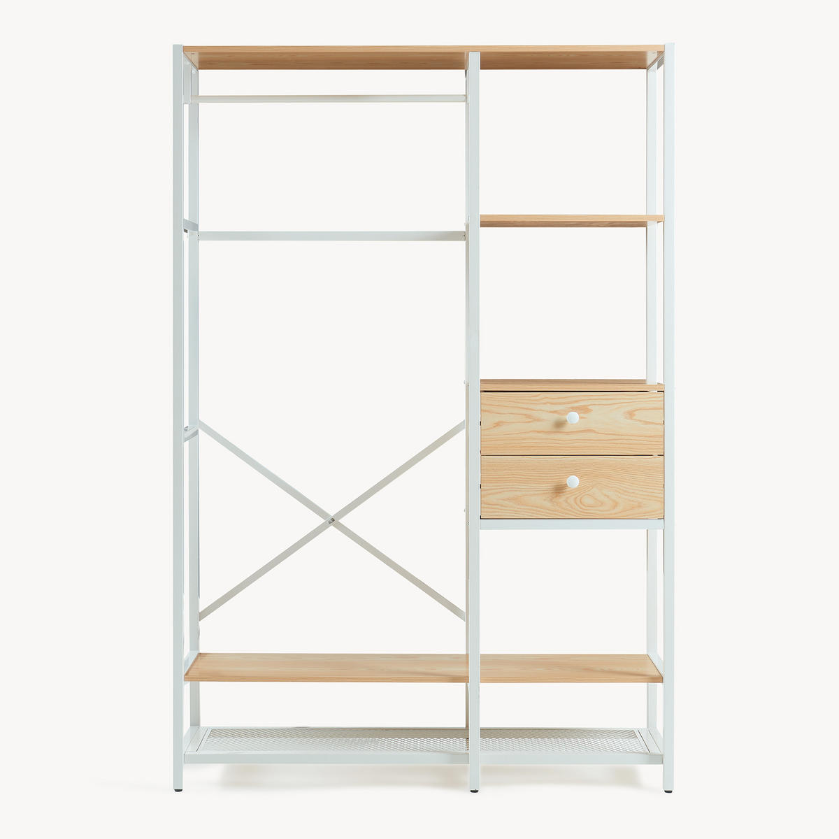 GARDEROBENSTÄNDER Larem - Eichefarben/Schwarz, Holzwerkstoff/Metall (120/180/40cm) - [en.casa]