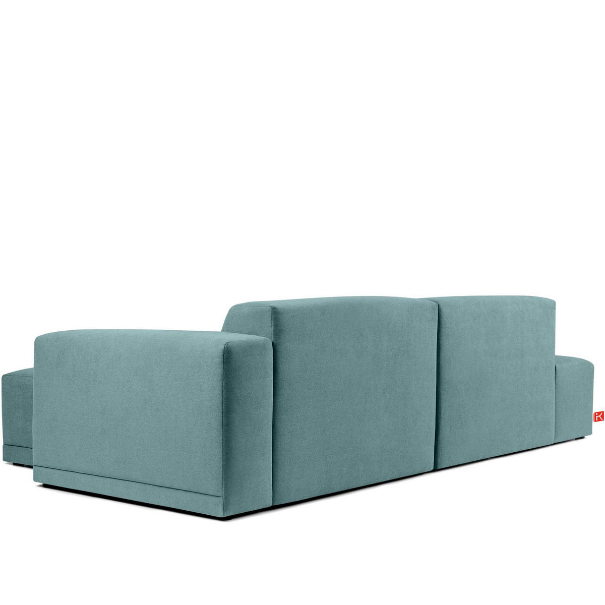ECKSOFA RECHTS MUDI in moderner Optik mit hochwertigem Kaltschaum, Cord-Stoff, Himmelblau - Blau/Schwarz, Textil (280/160cm) - KONSIMO®