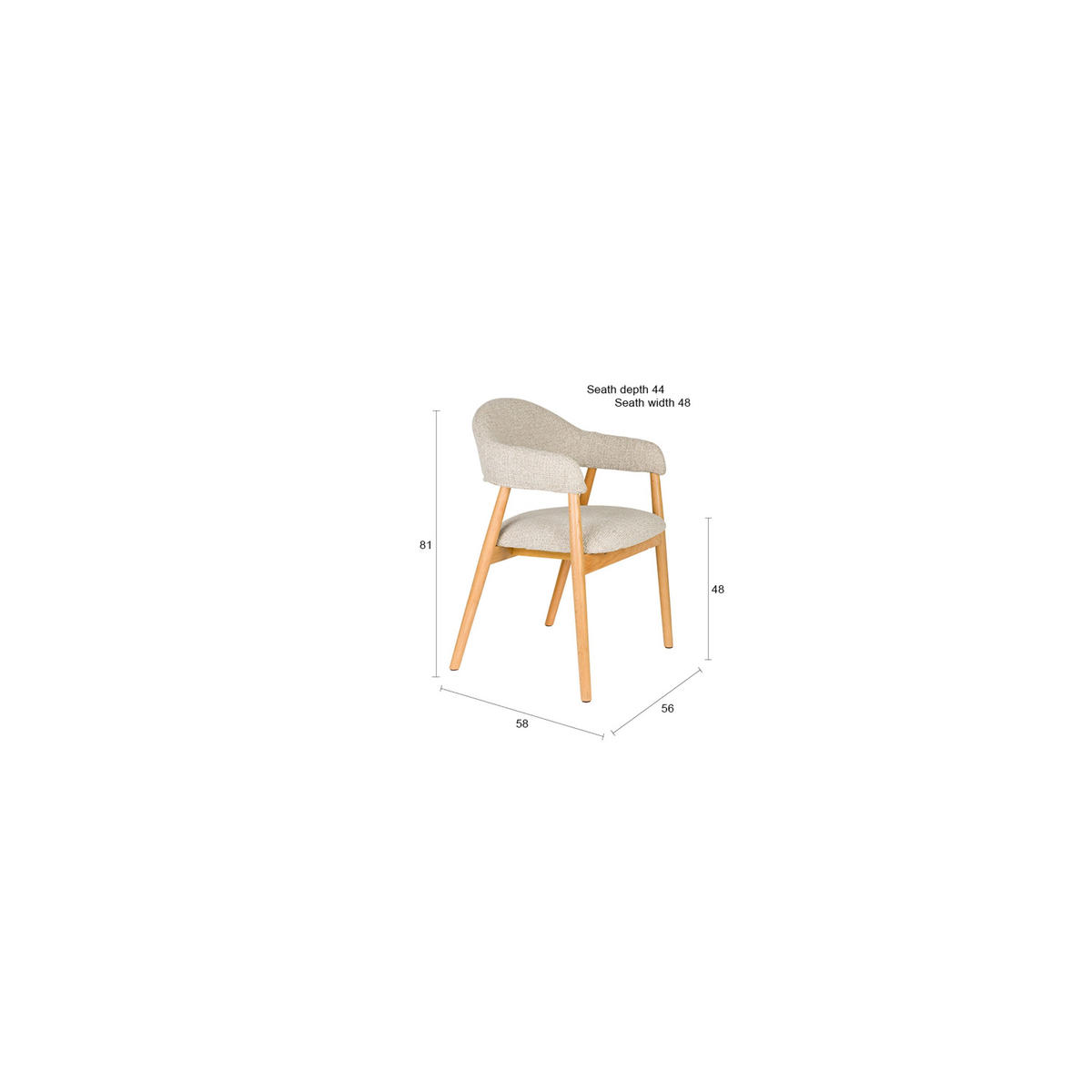 ESSZIMMERSTUHL Indy Hellbraun/ Beige - 2 er Set - Beige, Kunststoff (56/81/54cm) - Housecraft Living