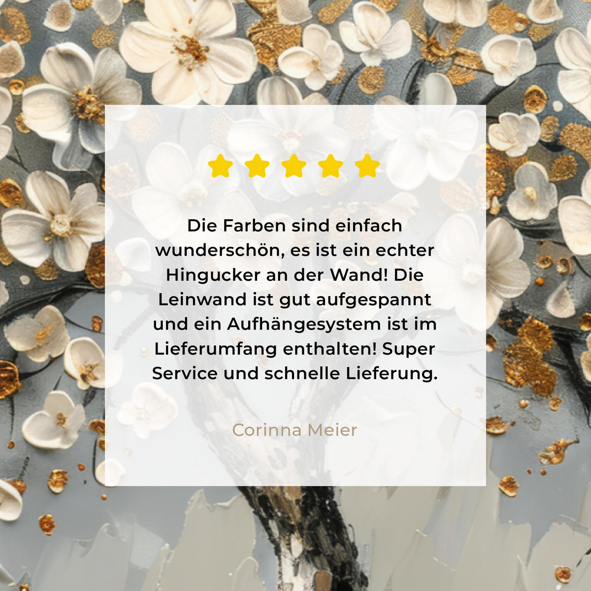 LEINWANDBILD Baum - Blumen - Weiß - Natur - Kunst Wohnzimmer Groß 120x80 cm - Weiß, Textil (120/80cm) - MuchoWow