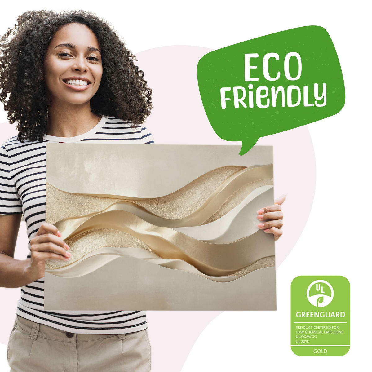 LEINWANDBILD Abstraktion Glamour 3D Effekt 120/80 cm - Beige/Braun, Textil (120/80cm) - Muralo