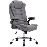 CHEFSESSEL Stoff Grau - Chromfarben/Grau, Textil/Metall (69.5/113/78cm) - CLP