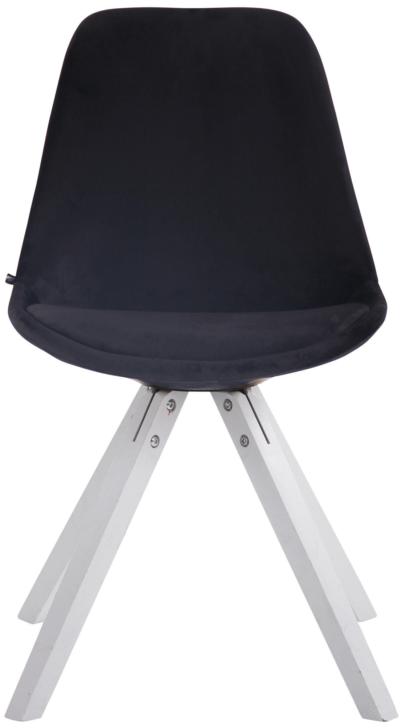 BESUCHERSTUHL Toulon Samt, Gestell Buchenholz Weiß Square Schwarz - Schwarz/Weiß, Holz/Buchenholz (48/83/56cm) - TPFLiving