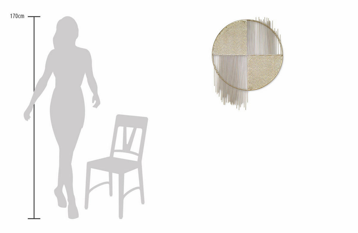 WANDDEKO Gold 60/80 cm - Goldfarben/Weiß, Metall (60/80/2cm) - KUNSTLOFT