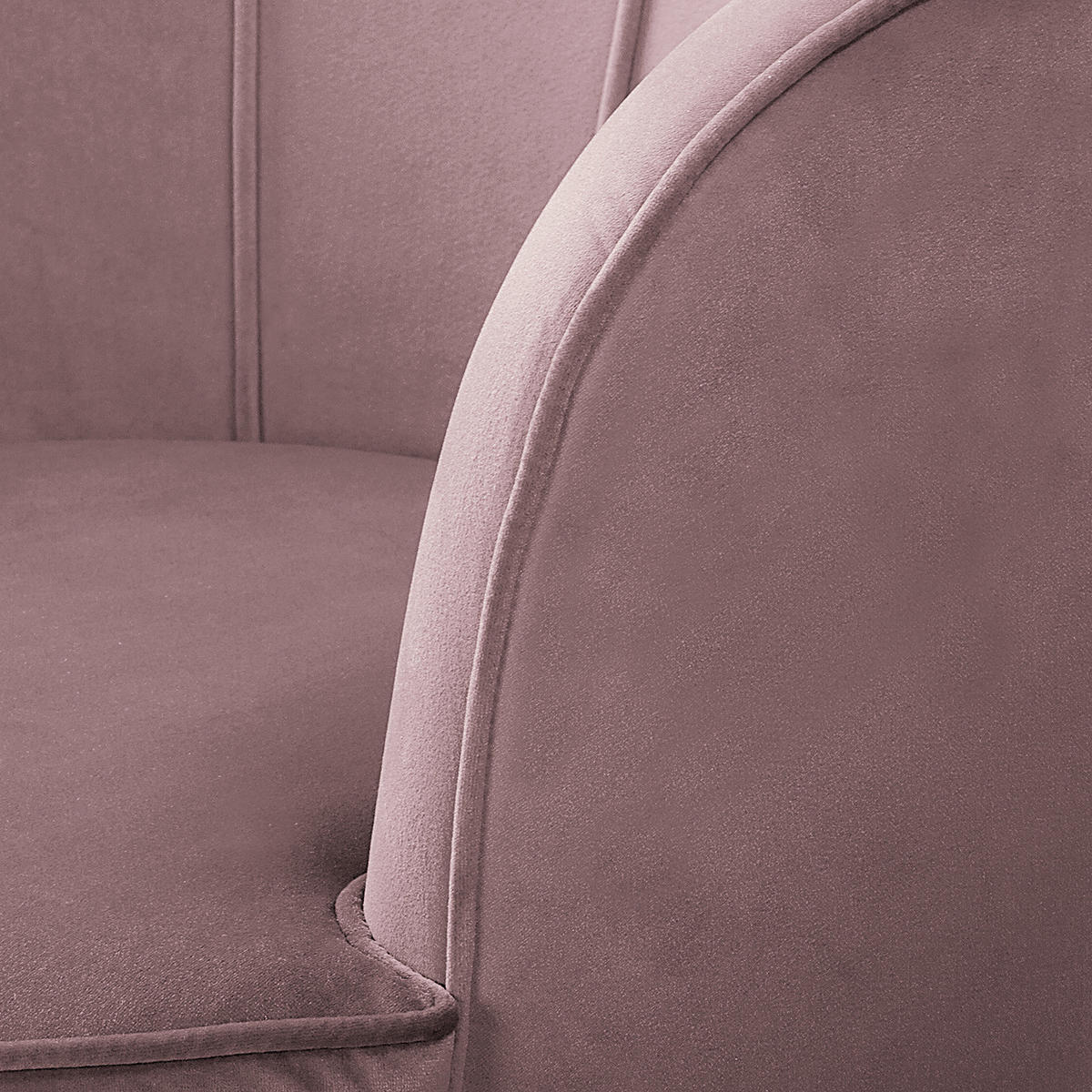 SESSEL - Samt, Füße Dunkel - Dunkelbraun/Mauve, Birkenholz/Textil (75/74/75cm) - home24