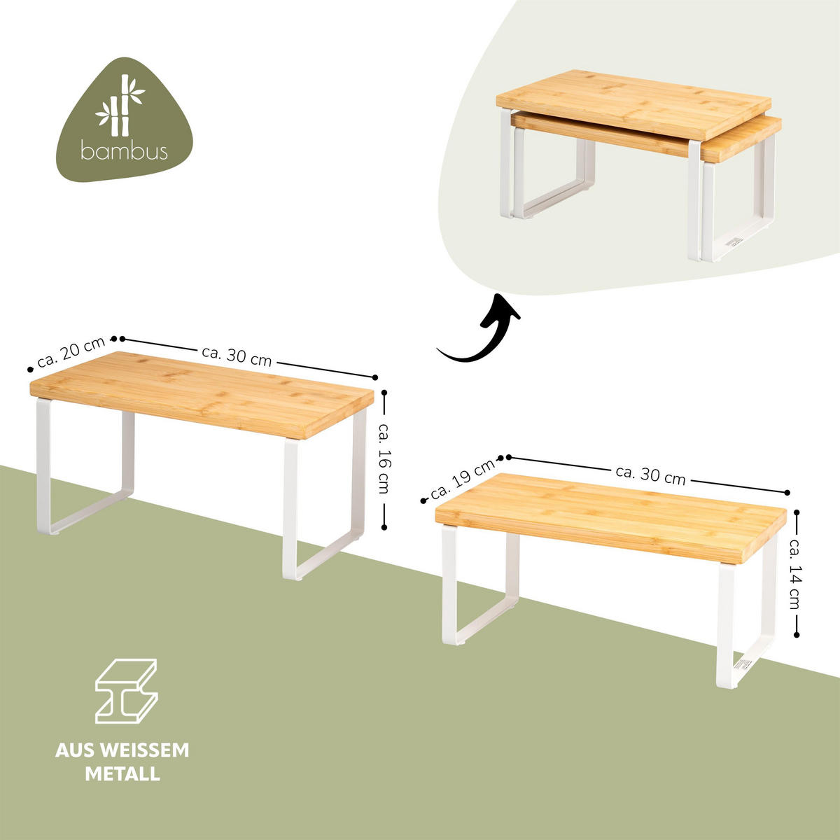 GEWÜRZREGALE 2er-Set, weiß - Weiß, Holz (30/16/20cm) - bremermann