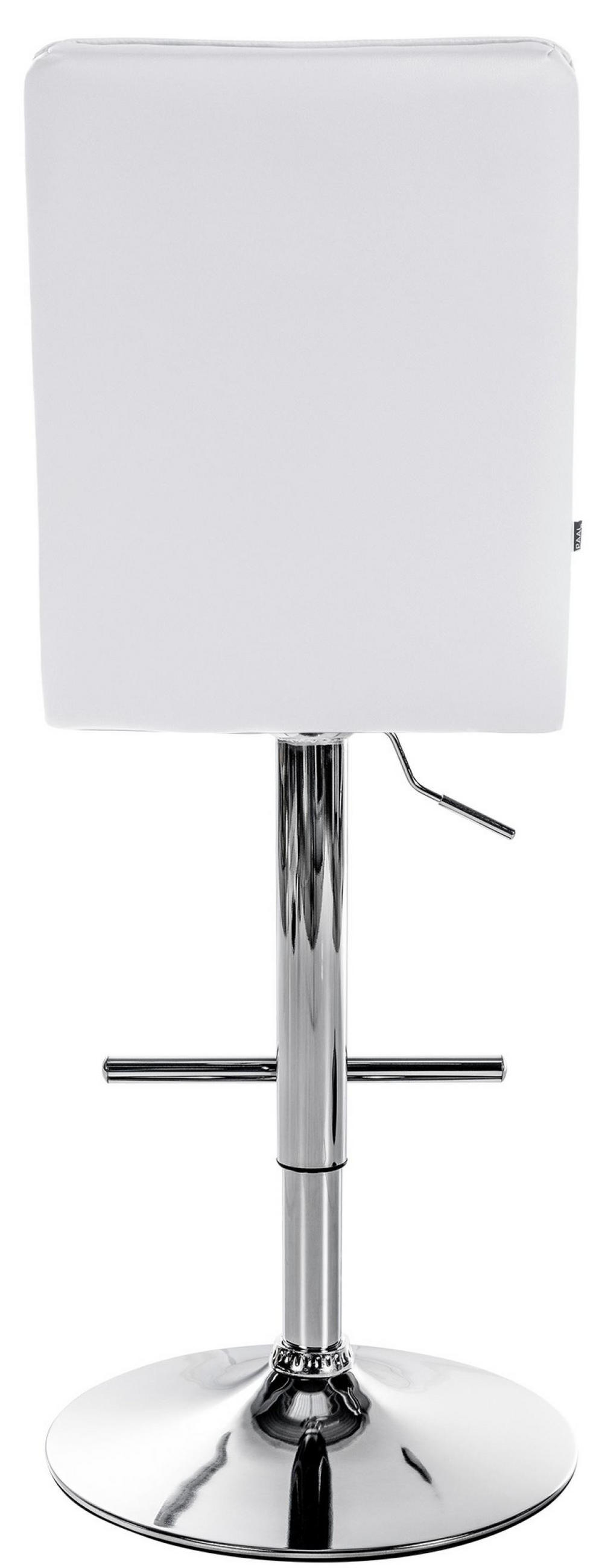 BARHOCKER Lederlook weiß - Chromfarben/Walnussfarben, Textil/Metall (45/112/54cm) - CLP