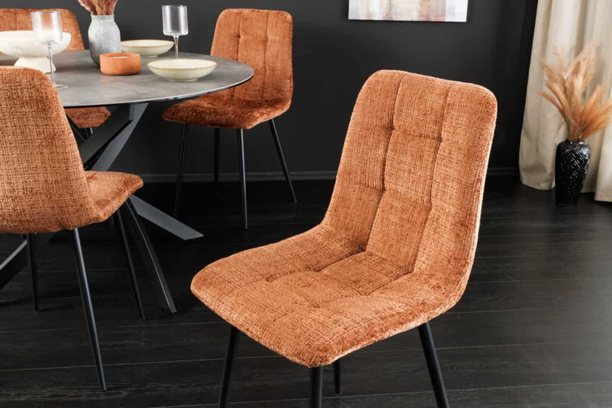 STUHL TRES CHIC Chenille Braun 90 cm - Schwarz/Braun, Kunststoff/Textil (54/88/44cm) - riess-ambiente