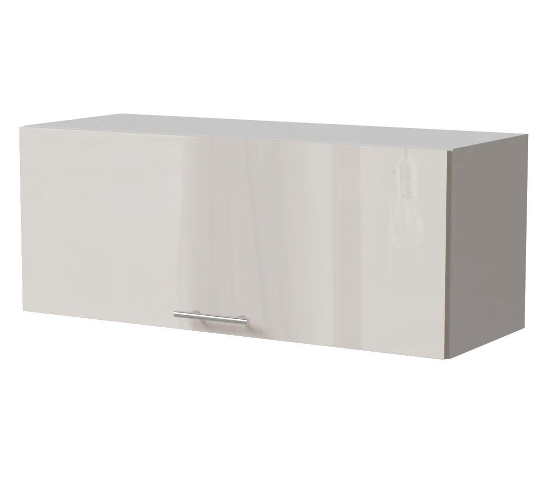 KLAPPHÄNGESCHRANK Brerra W4B/90 Weiß / RAL 9001 creme Hochglanz 90 / 32,5 / 36cm mit Blum Aventos Klappenbeschlag - Creme/Weiß, Holz/Holzwerkstoff (90/36/32.5cm) - Feldmann-Wohnen