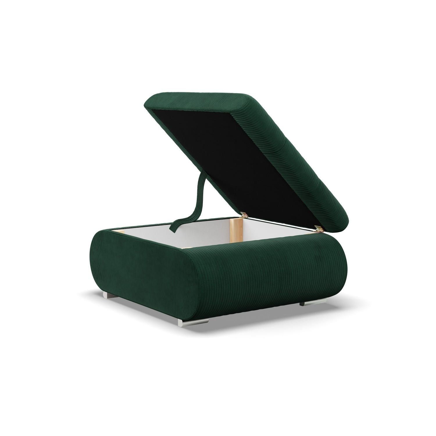 SITZPOUF FÜR DAS WOHNZIMMER FORESTA, Cord - Dunkelgrün - Grün, Textil (88/42/70cm)