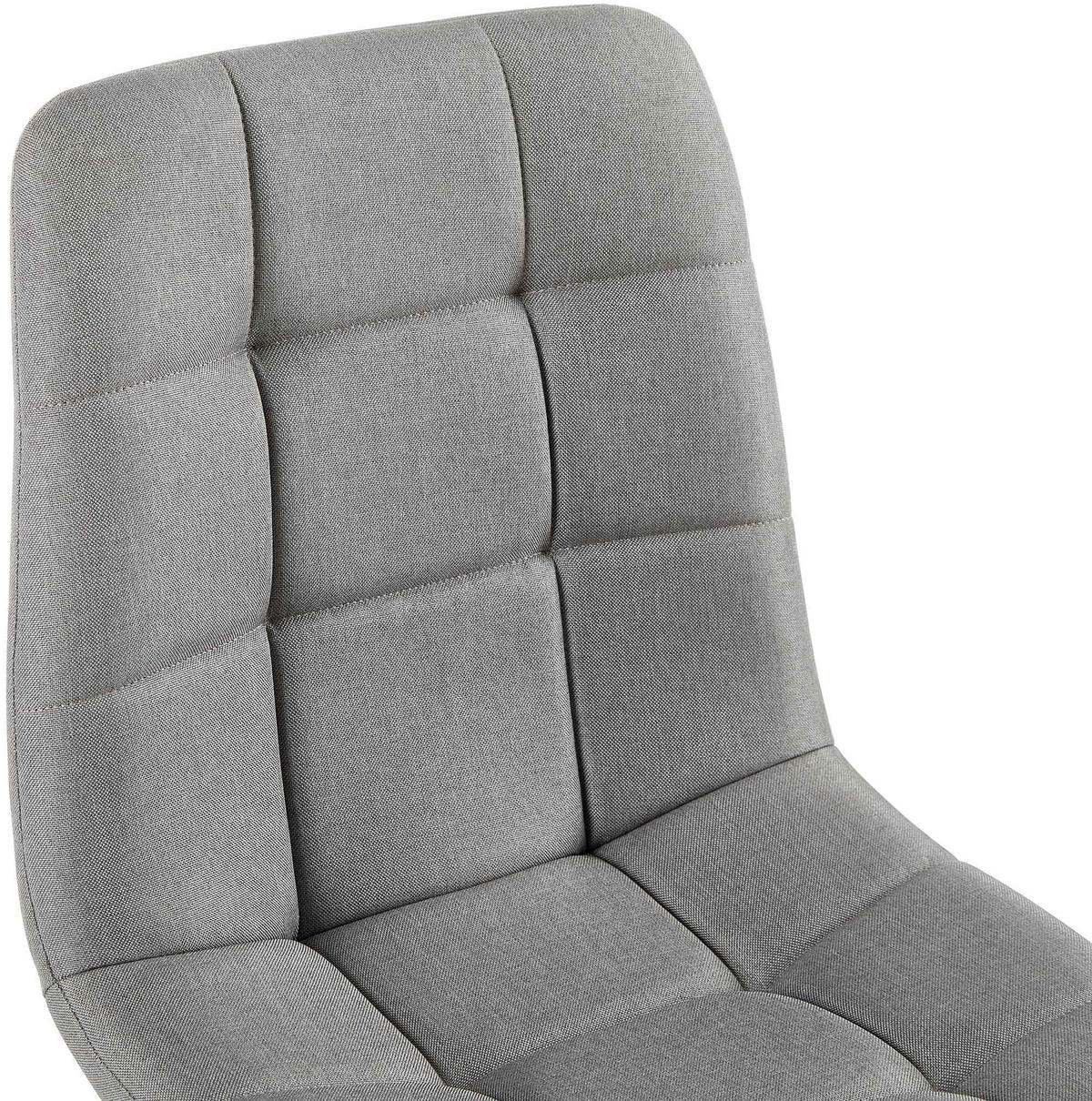 STUHL 4er Set Stoff Hellgrau - Hellgrau/Schwarz, Textil/Metall (45/84/55cm) - CLP