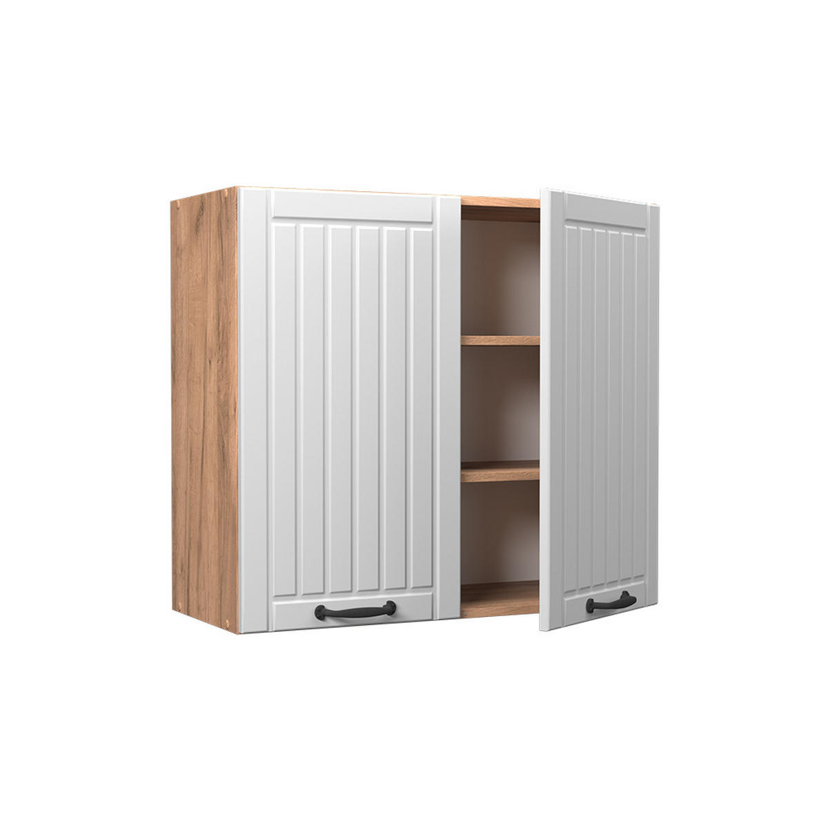 HÄNGESCHRANK Fame-Line, Weiß Landhaus/Goldkraft Eiche, 80 cm - Honigeiche/Weiß, Holzwerkstoff (80/72/34.1cm) - Vicco
