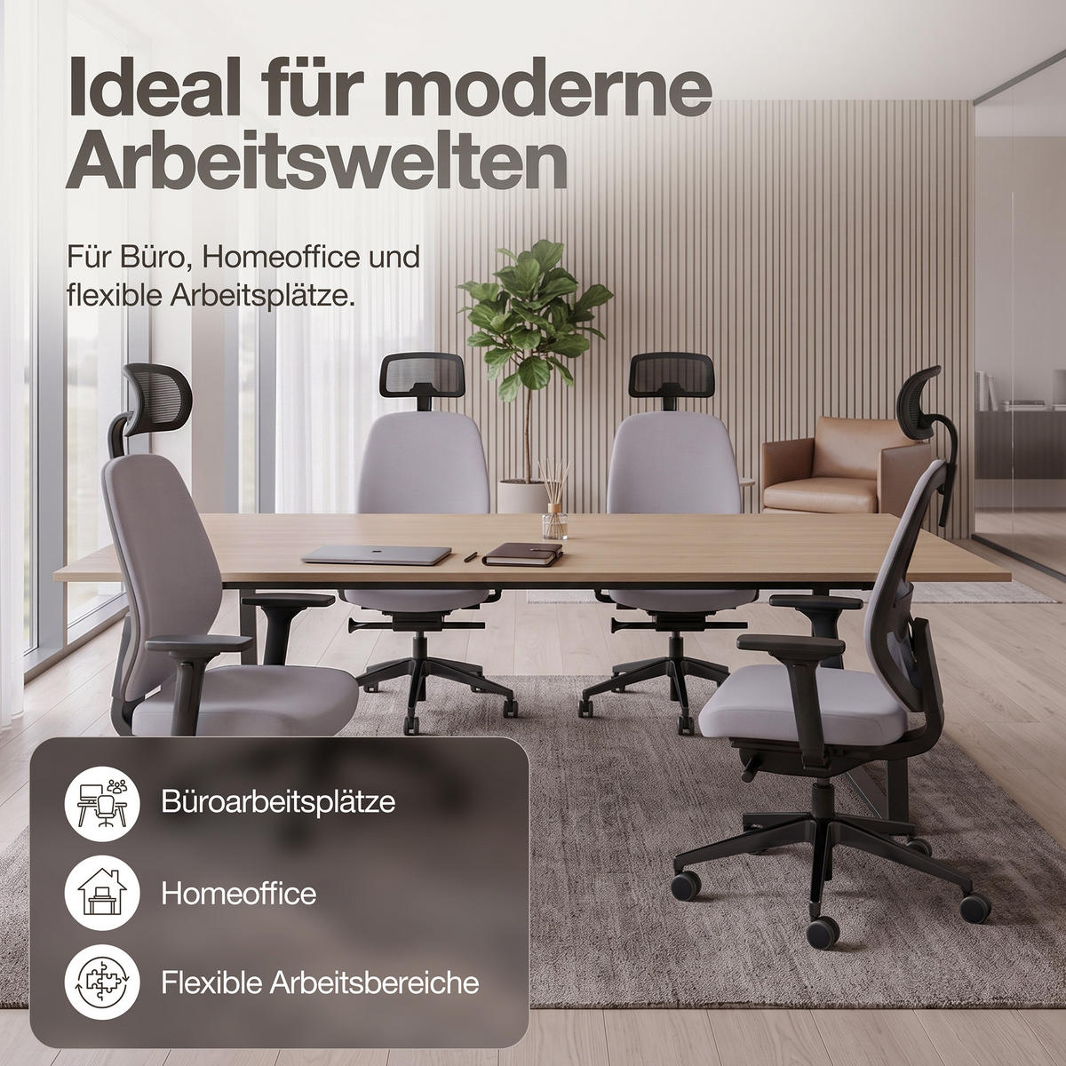 DREHSTUHL Ergonomischer Bürostuhl Atessa mit Polsterrücken und Kopfstütze / Mit Kopfstütze Hellgrau Ergonomischer Polsterrücken - Hellgrau, Textil (62.5/120.5/45cm) - ASSMANN