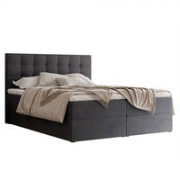 BOXBETT GRAND 180/200 cm, in Grau, mit Matratze und Topper - Grau, Holzwerkstoff/Textil (180/200cm) - Idohome