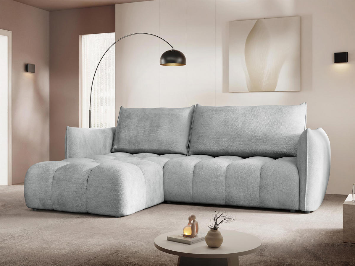 ECKSOFA Marsala, Seite: Links - Schwarz/Grau, Holz/Kunststoff (245/167cm) - MIRJAN24