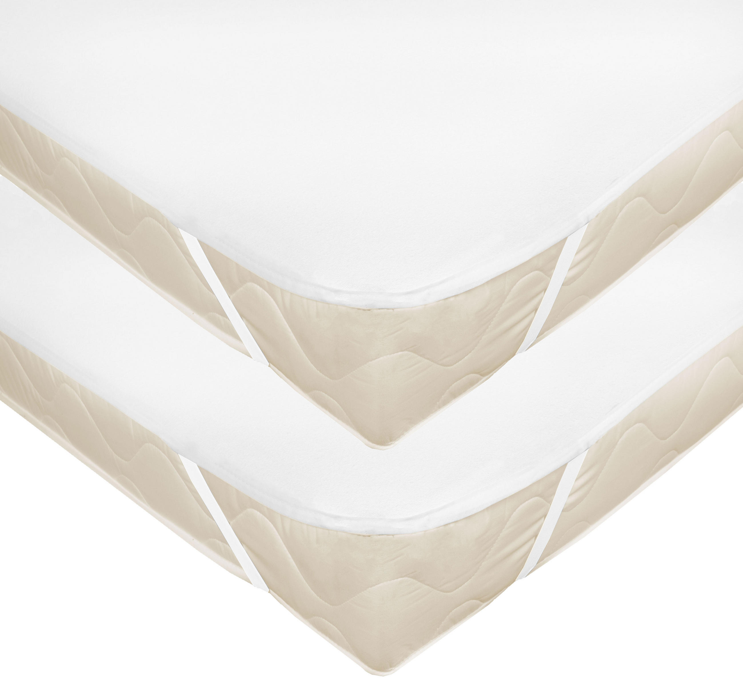 MATRATZENAUFLAGE, 2er-Set, 60x120 cm, 75% Baumwolle, 25% Polyester, Weiß - Weiß, Textil (60/120cm) - Zollner