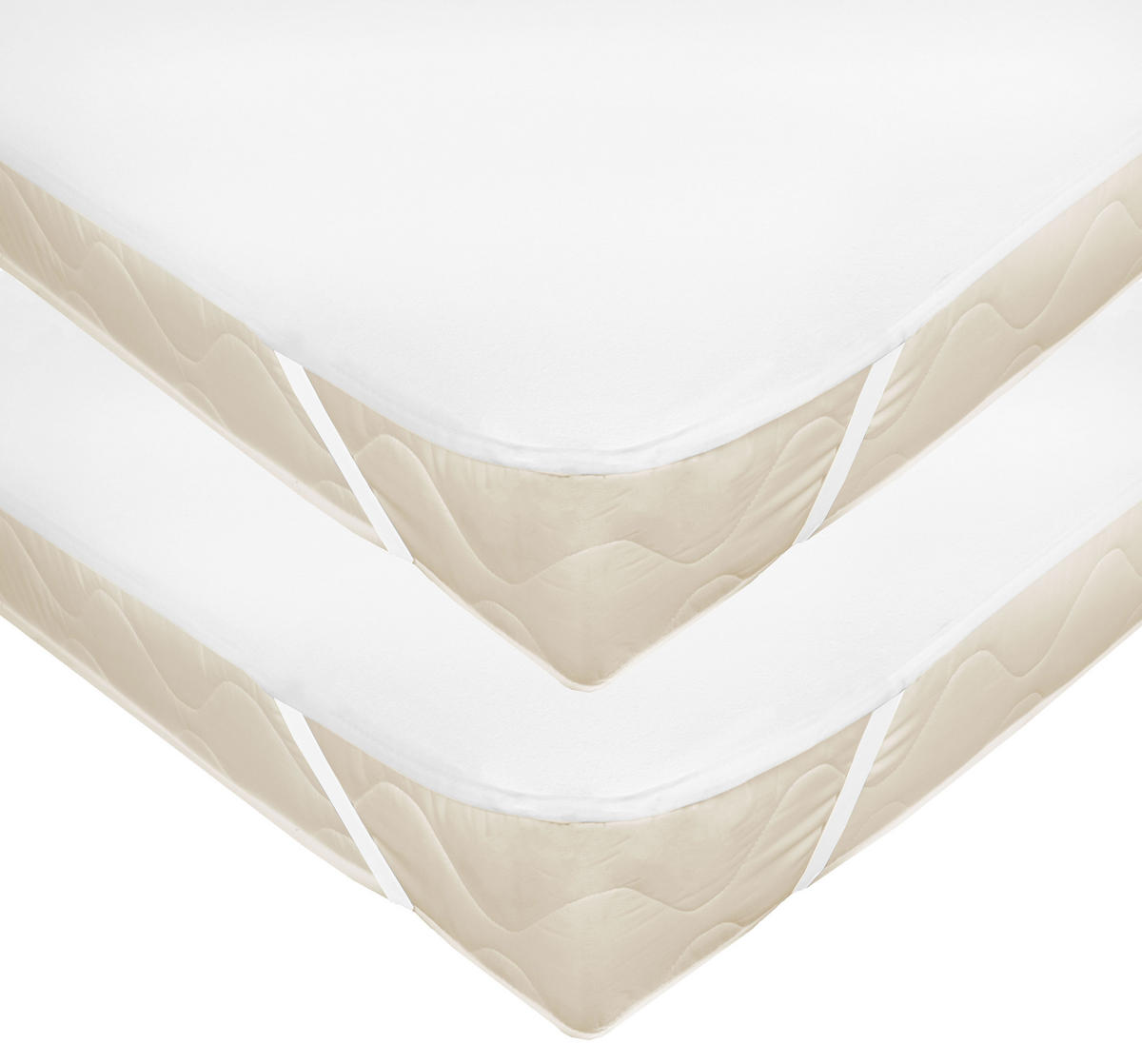 MATRATZENAUFLAGE, 2er-Set, 60x120 cm, 75% Baumwolle, 25% Polyester, Weiß - Weiß, Textil (60/120cm) - Zollner