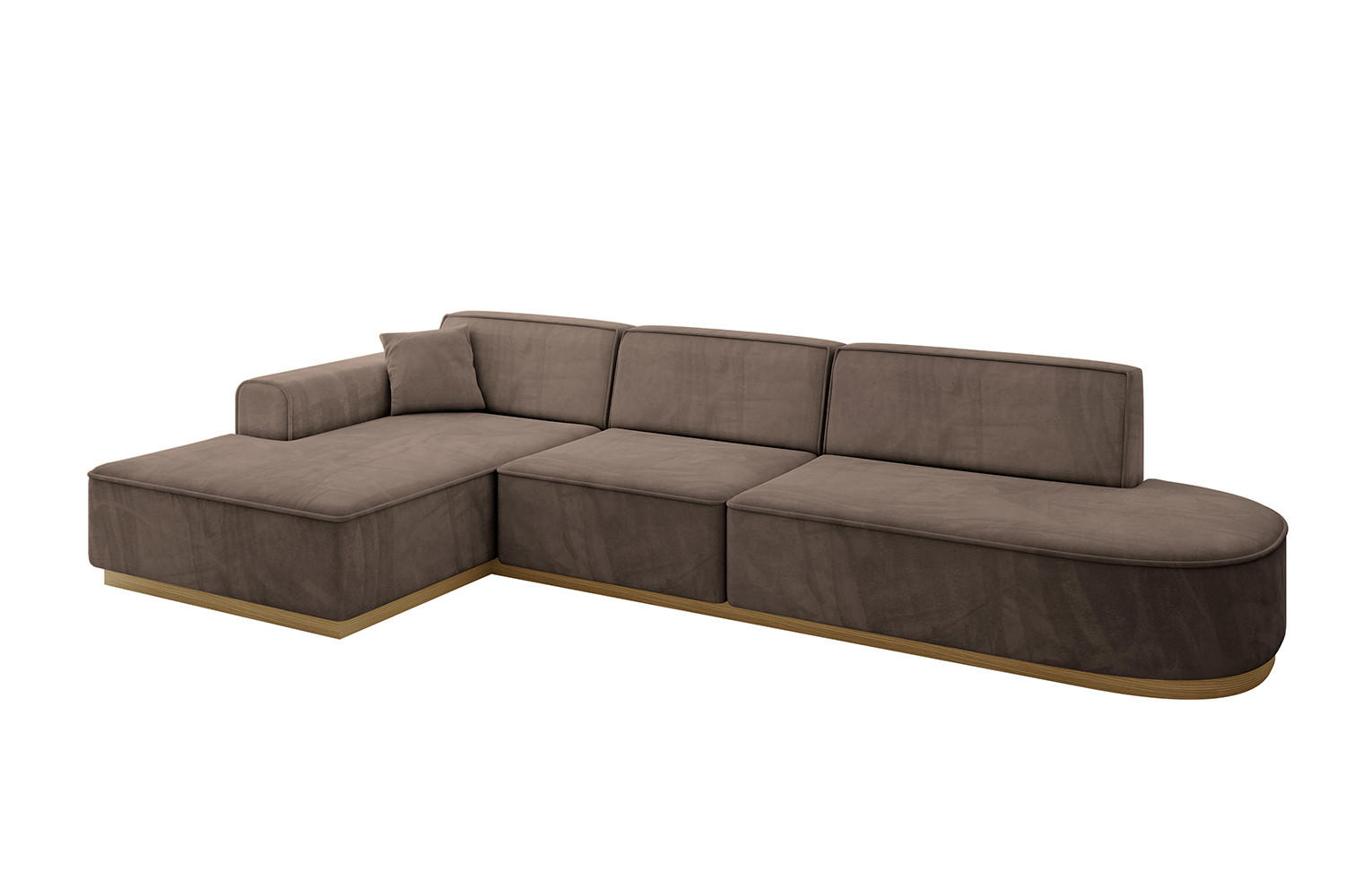 ECKSOFA Ottomane Links IREA-L2-v2 - 327x165x80 cm Braun - Braun, Holzwerkstoff/Textil (327/165cm) - ALTDECOR