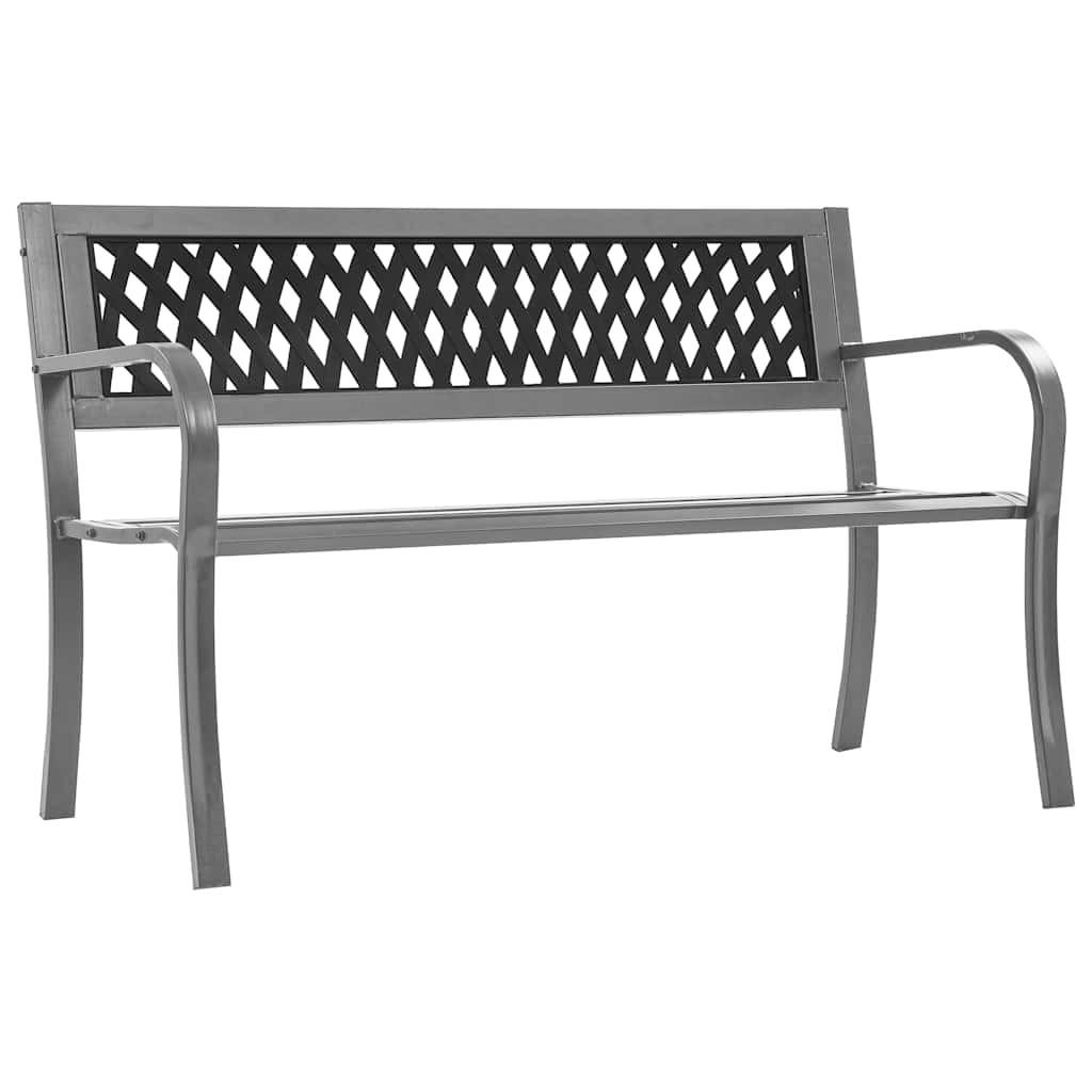 furnicato Gartenbank Schwarz 120x76x51 cm