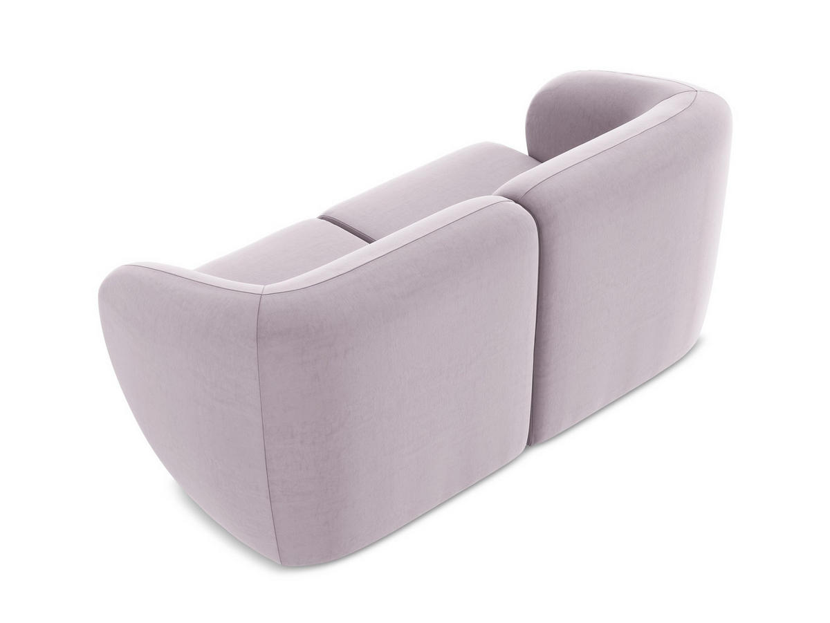 2-SITZER-SOFA Samt Stoff Violett - Flieder/Schwarz, Holzwerkstoff/Kunststoff (174/75/94cm) - Makamii
