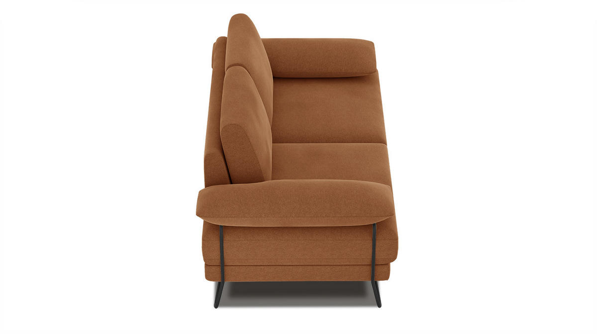 SOFA LORI 2-Sitzer, orange - Schwarz/Orange, Holzwerkstoff/Textil (185/87/96cm) - Courtois Laville