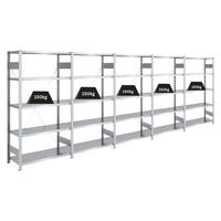 SCHWERLASTREGAL Silver Mamba 200x500x40cm 5 Ebenen je 150kg Fachlast Verzinkt - Silberfarben, Metall (500/200/40cm) - PROREGAL