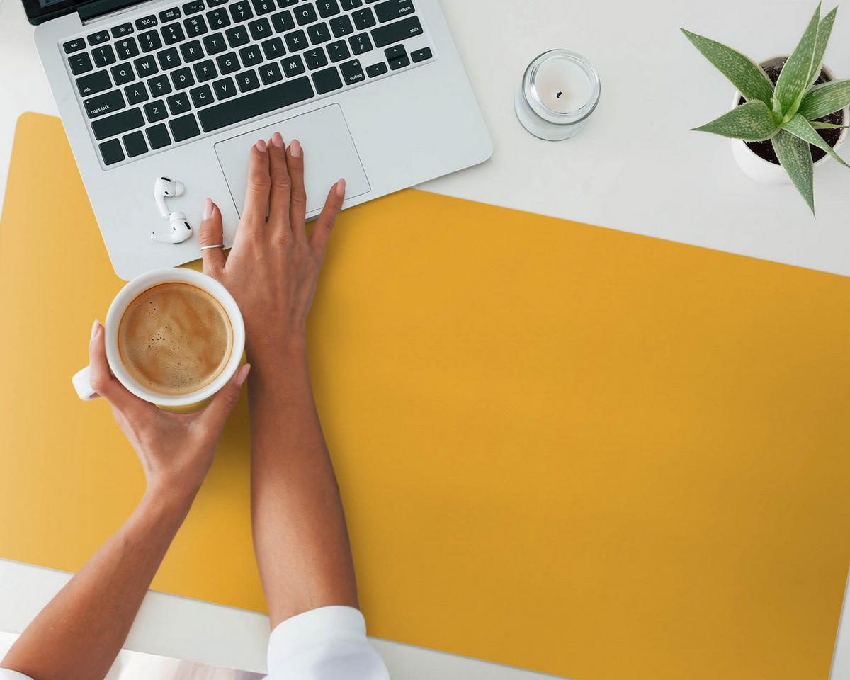 SCHREIBTISCHUNTERLAGE 100x50 cm Orange - Orange, Kunststoff (100/50/1.6cm) - Wallfluent