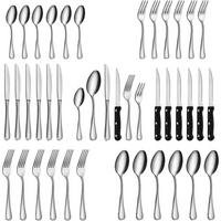 BESTECKSET 36-teiliges Set Edelstahl Hochglanzpoliert für 6 Personen - Silberfarben, Metall