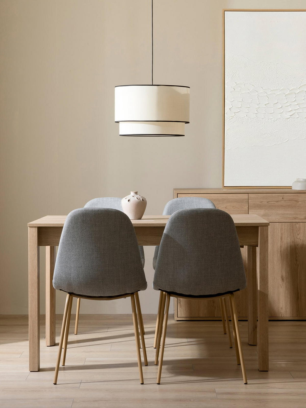 ESSTISCH Hegas Natur 90 x 120 - Braun, Holzwerkstoff (120/90/74cm) - Kenay Home