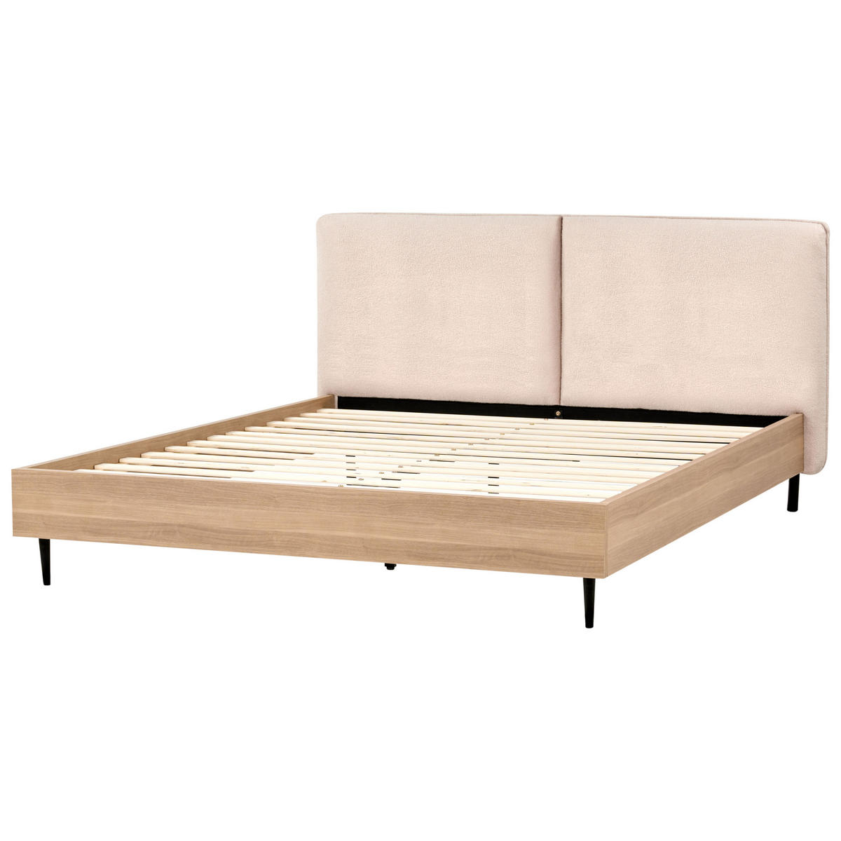 BETT mit Lattenrost 180x200 cm Beige Limanton - Beige, Textil (180/200cm) - Beliani