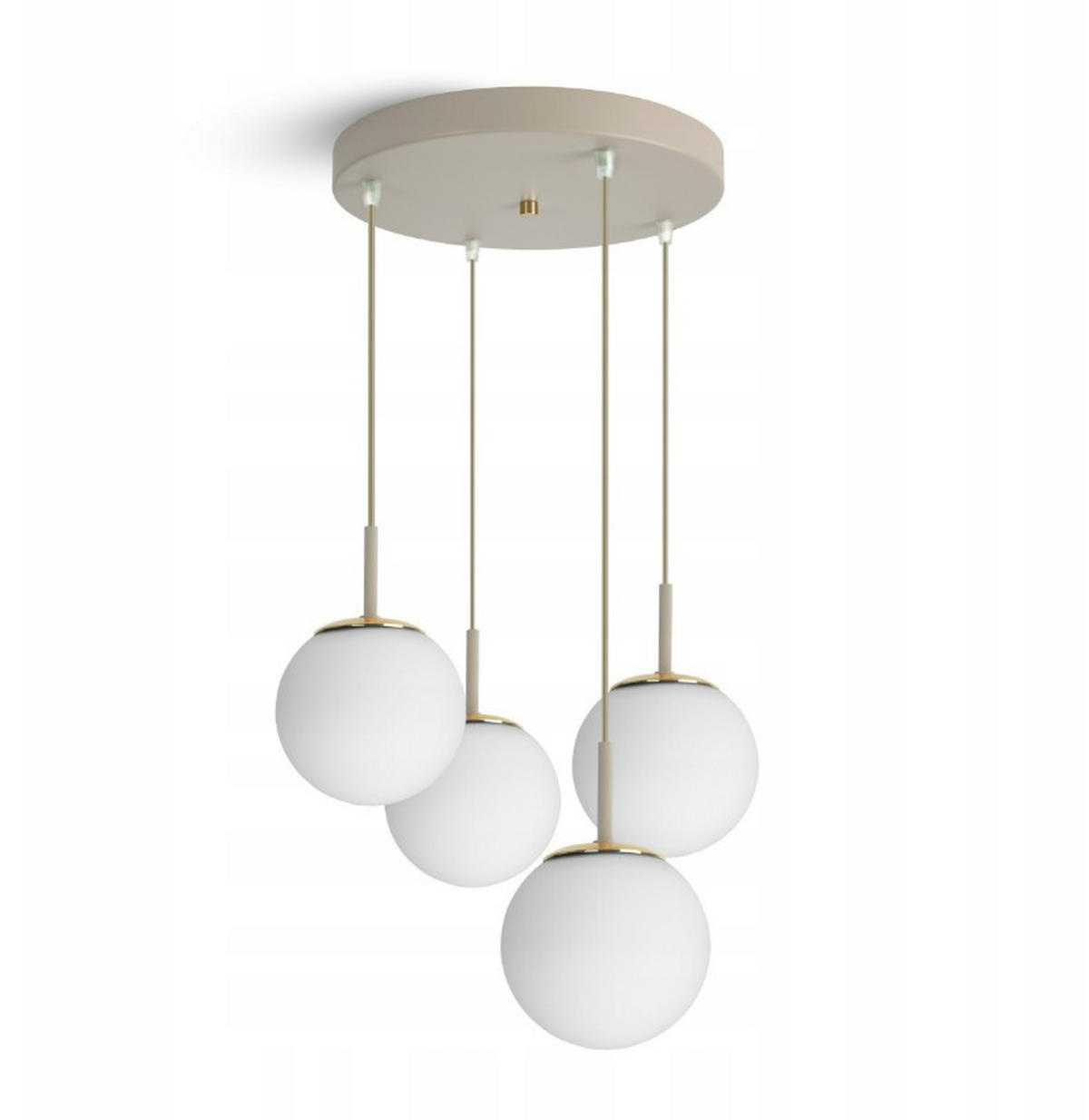 PENDELLEUCHTE ECRU II - Beige/Goldfarben, Glas/Metall (40/40/100cm) - kiki design