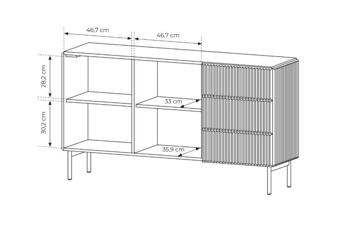 SIDEBOARD Tutti Kaschmir, Kombikommode - Kaschmir, Holzwerkstoff/Metall (147/81/40cm) - Bettso