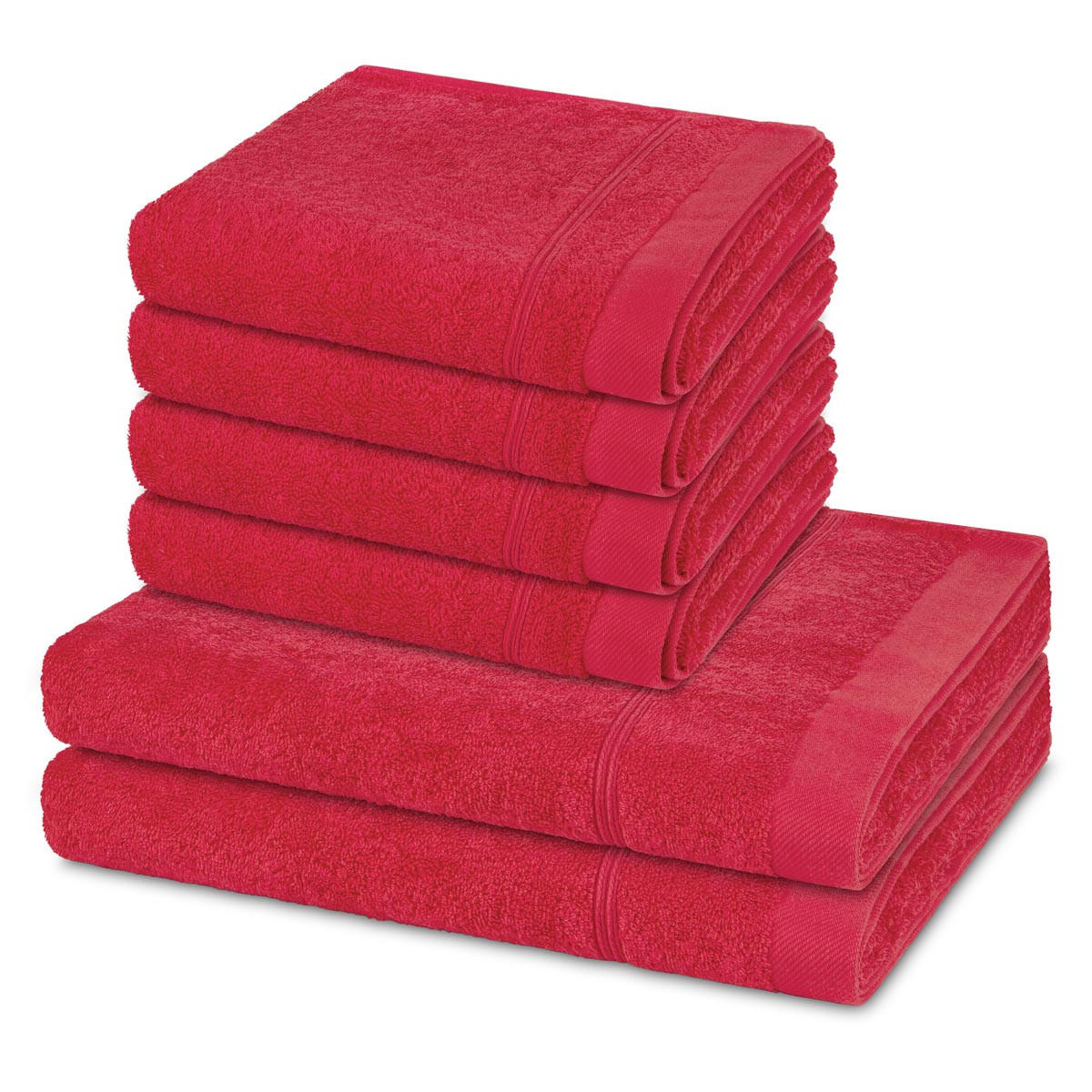 FROTTIERSET Rubin 6-teilig - Pink, Textil (50/100cm) - Ross