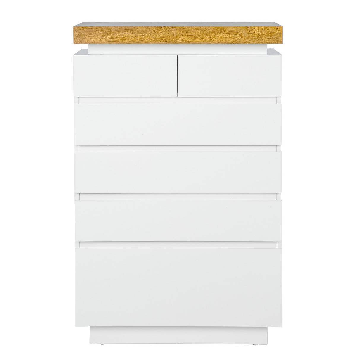 KOMMODE - Inkl. Beleuchtung - Eichefarben/Weiß, Holzwerkstoff (73/113/40cm) - home24