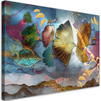 WANDBILD bunte blätter abstraktion - Multicolor, Textil (60/40cm) - Feeby