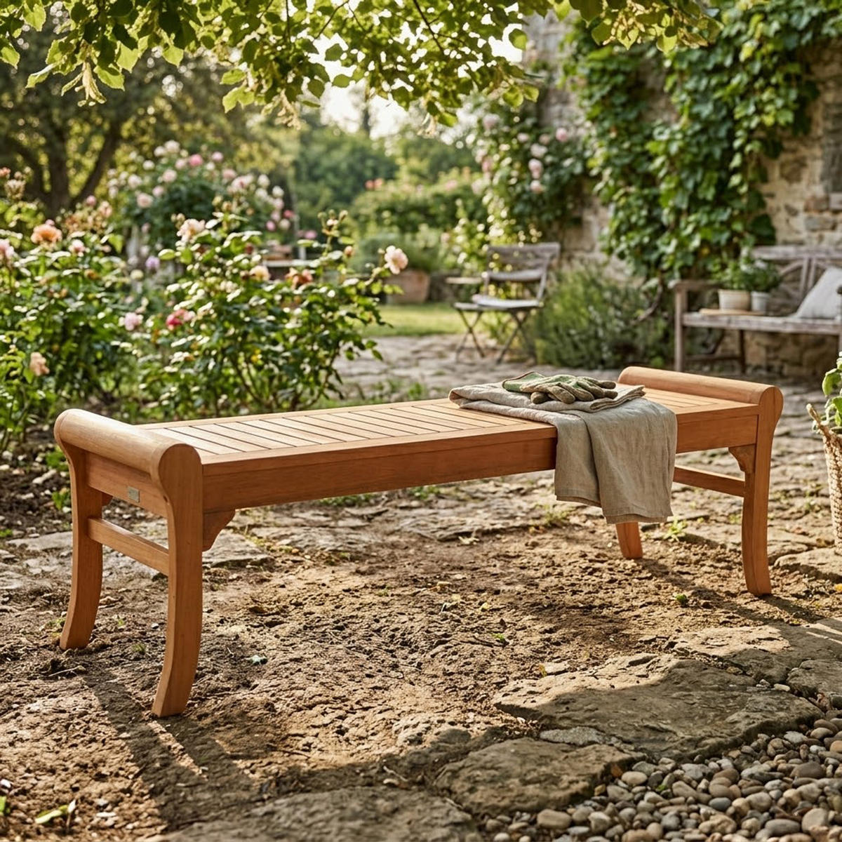 HOCKERBANK Newport -aus Aluminium silbergrau, Sitzfläche Kunstholz dunkelgrau 120x40x43 cm - Grau, Holz (120/43/40cm) - TPFGarden