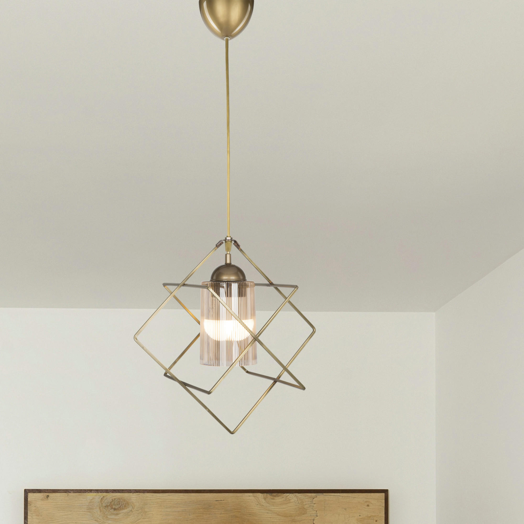 HÄNGELEUCHTE Beeston - Bronzefarben, Metall (37/37/62cm) - lux.pro