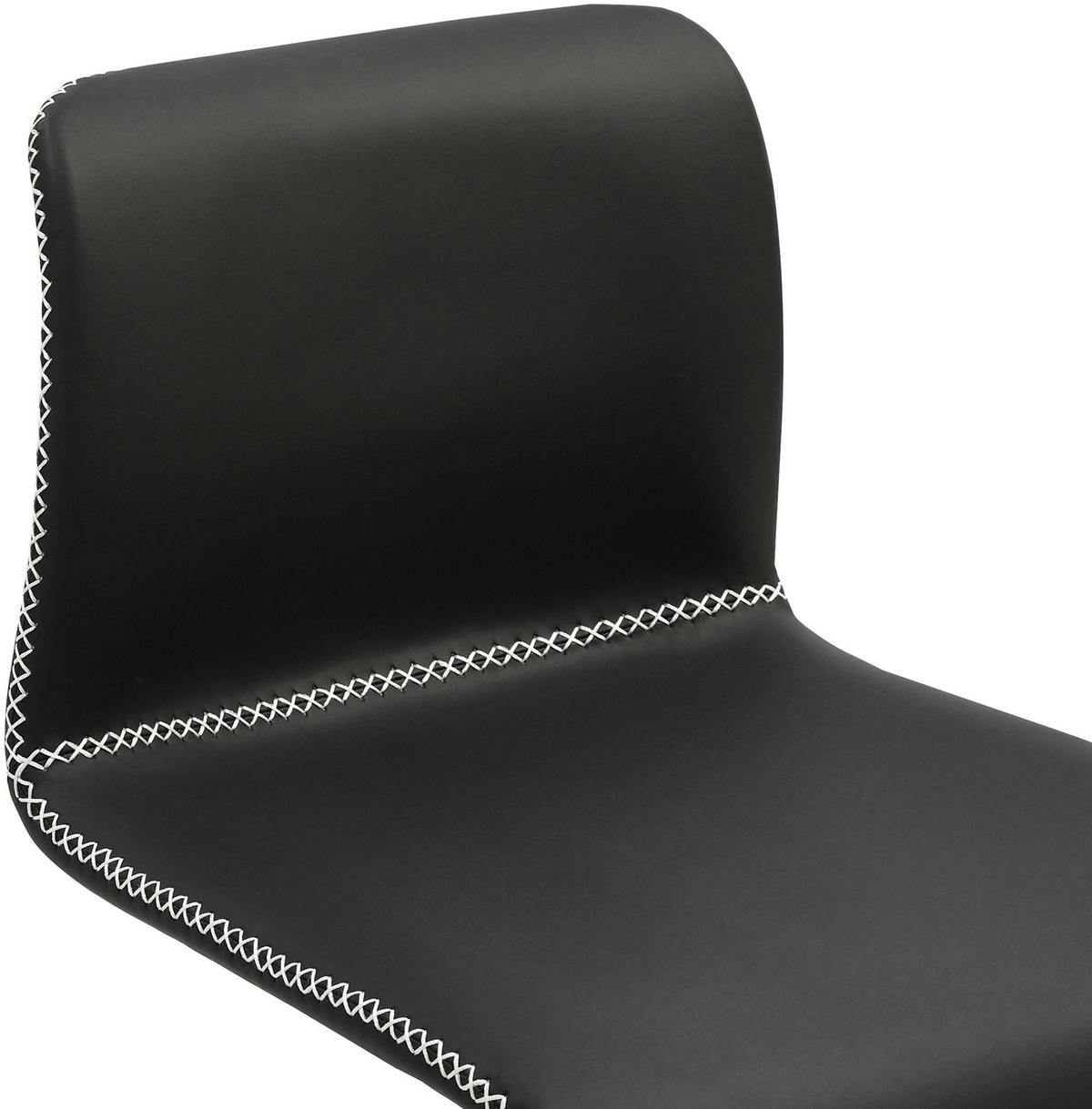 BARHOCKER Lederlook Schwarz - Schwarz, Textil/Metall (41/85/47cm) - CLP