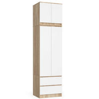 KLEIDERSCHRANK Sonoma Eiche, Weiß 60x51x234 cm - Weiß/Sonoma Eiche, Holzwerkstoff (60/234/51cm) - Akord
