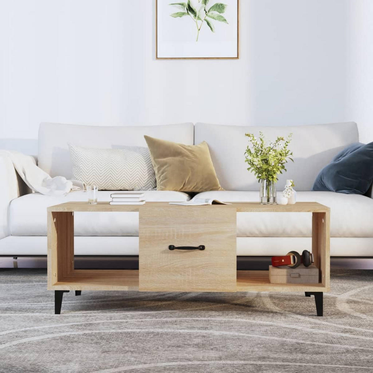 COUCHTISCH Sonoma-Eiche 102x50x40 cm Holzwerkstoff - Braun, Holzwerkstoff (102/50/40cm) - furnicato