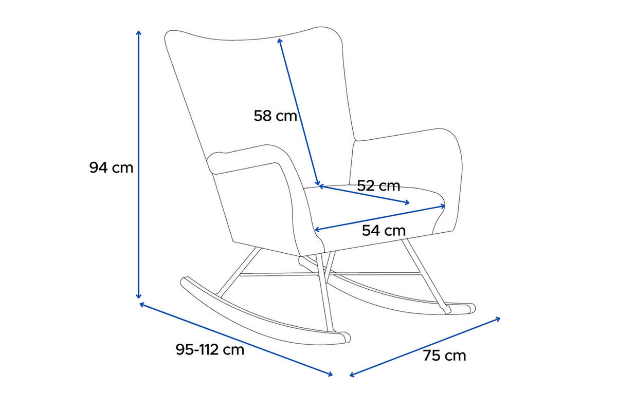 SCHAUKELSESSEL ADDUCTI breiter Sitz für mehr Komfort, Braun - Eichefarben/Braun, Holz/Textil (75/94/112cm) - KONSIMO®
