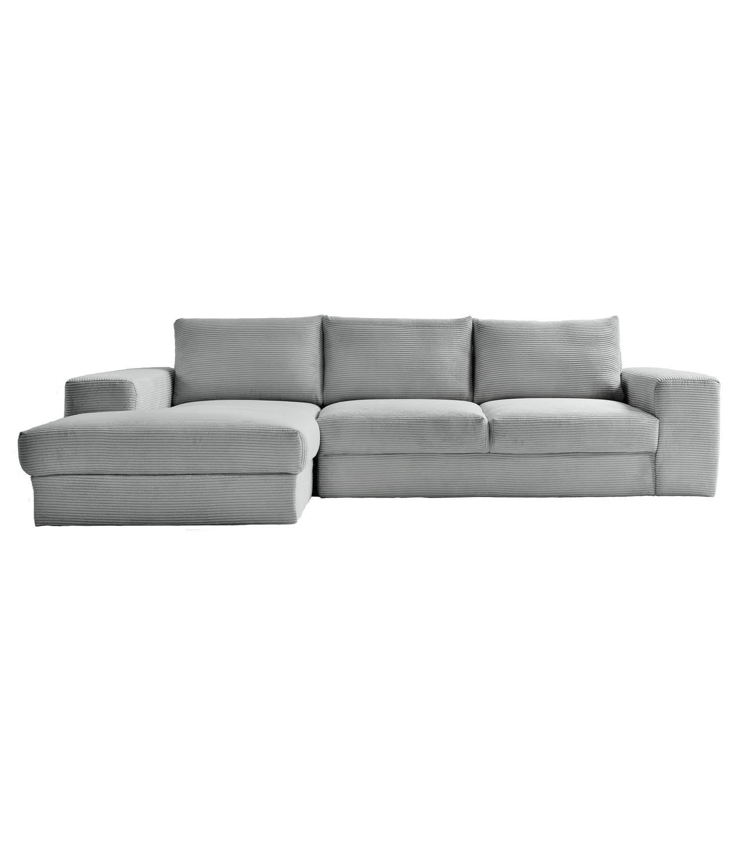 ECKSOFA Der Klassiker Recamiere links - Grau, Textil (280/190cm) - Mokebo