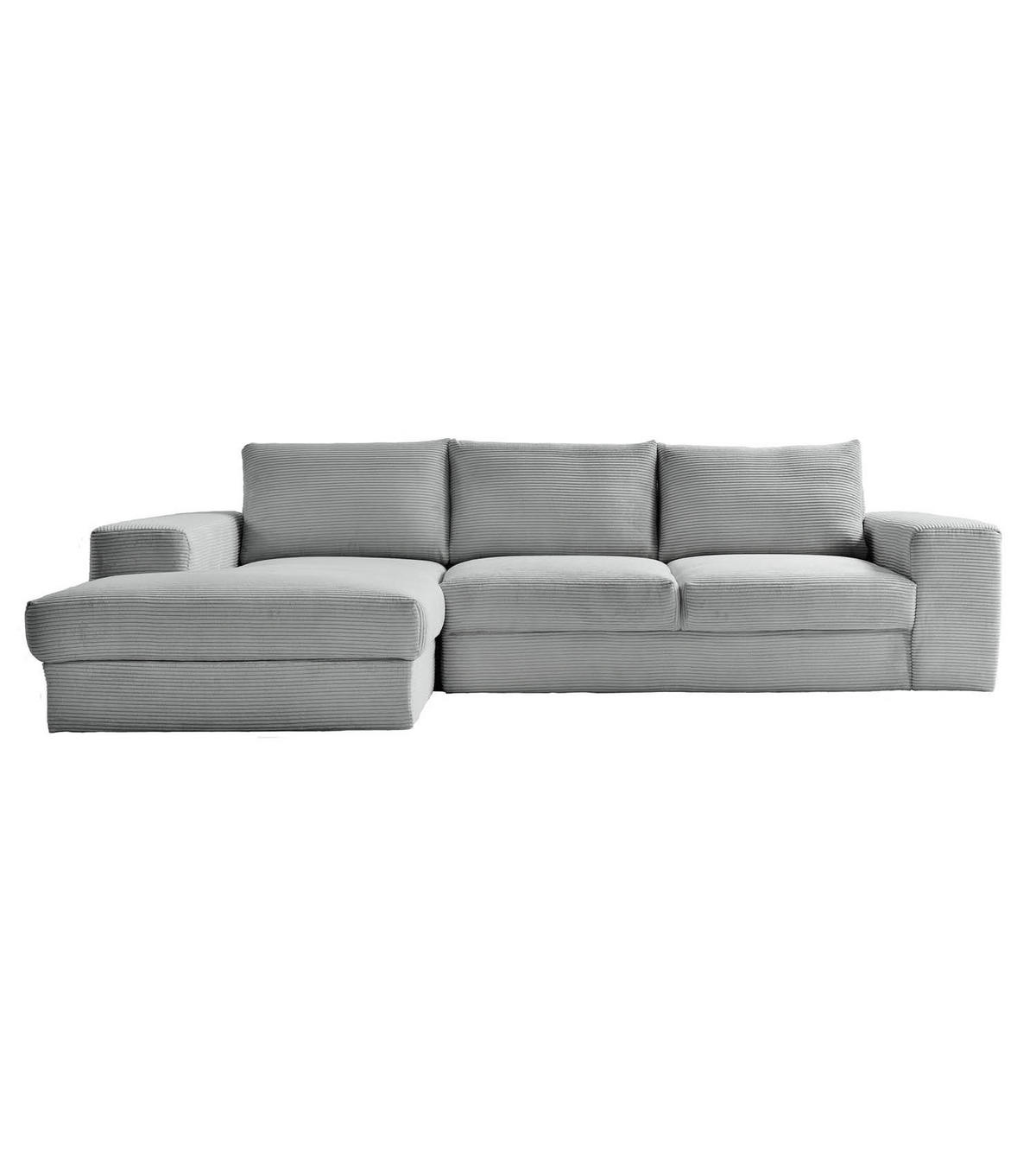 ECKSOFA Der Klassiker Recamiere links - Grau, Textil (280/190cm) - Mokebo