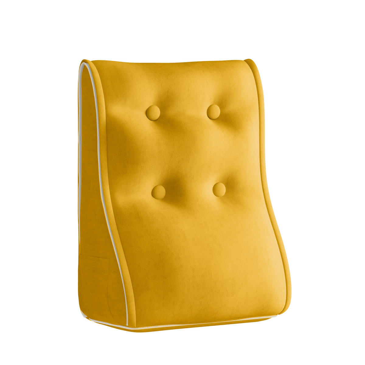RÜCKENKISSEN Kopfteilkissen Samt Gelb 40/22cm - Gelb, Textil (22/40cm) - Vercart