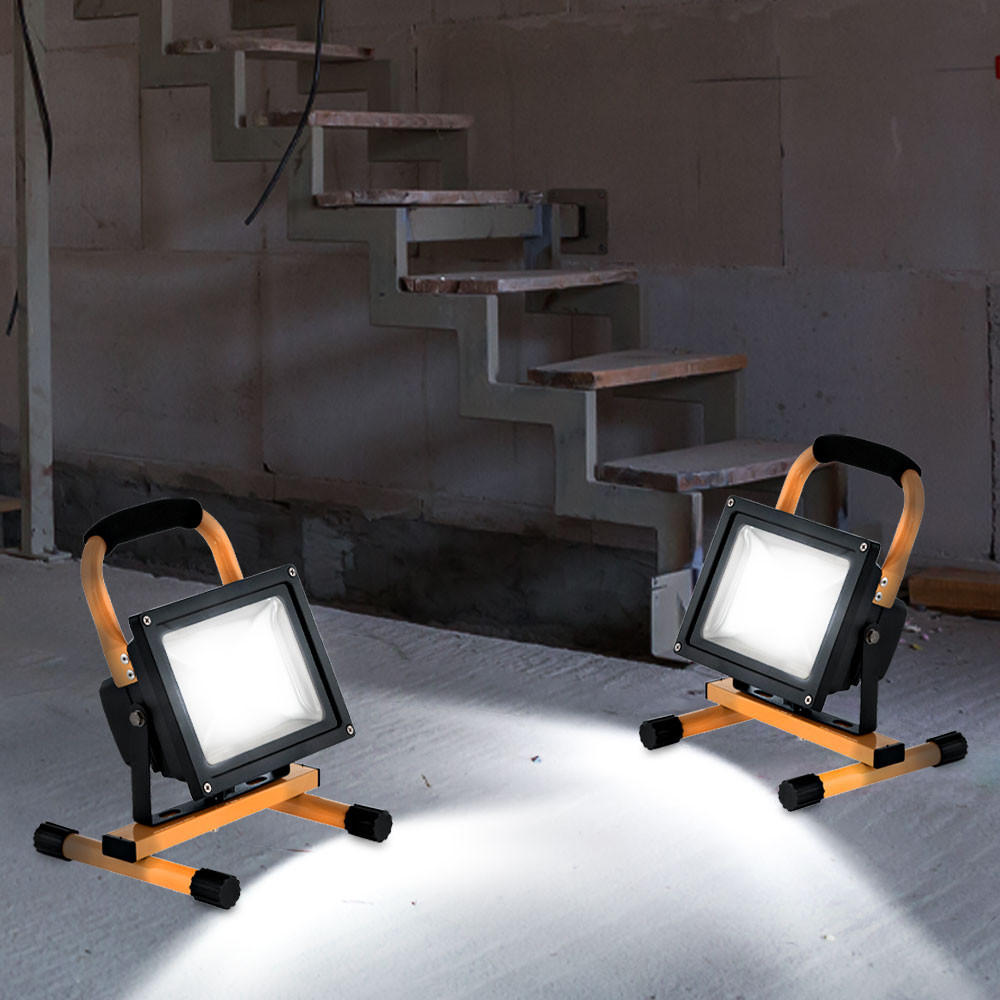 LED BAUSTRAHLER Schwarz Gelb schwenkbar 2er Set - Schwarz, Glas (22.5/10/28cm)