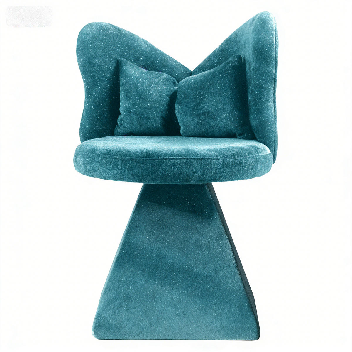 DREHBARER Polsterstuhl Stoff mit Schmetterlings-Rückenlehne 360° drehbar 52/52/78 cm Blau - Blau, Textil (52/78/52cm) - Redom