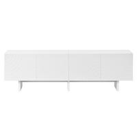 TV-SCHRANK Weiß mit 4 Türen und Stauraum, modernes TV-Lowboard Wohnzimmer - Weiß, Holz (180/50/35cm) - PARAFTA HOME